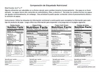 Nutrition Label Worksheet Answer