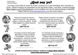 spanish what am i with answer key superkids nutrition